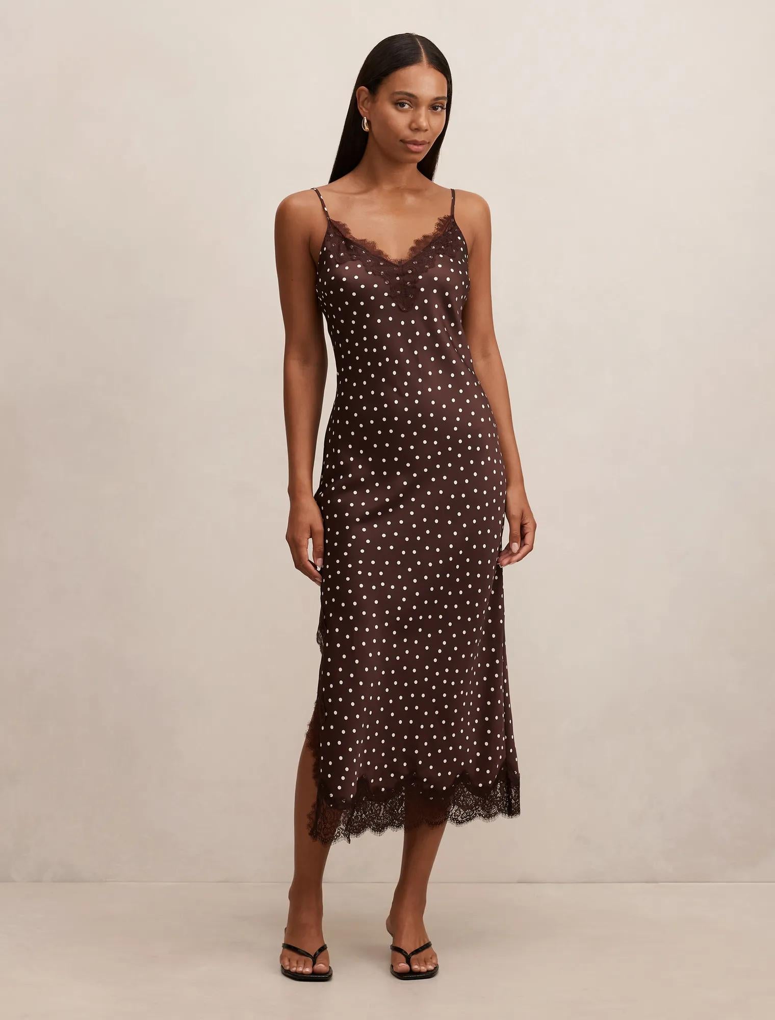 Jess Lace Trim Midi Dress Jaya Spot – Forever New