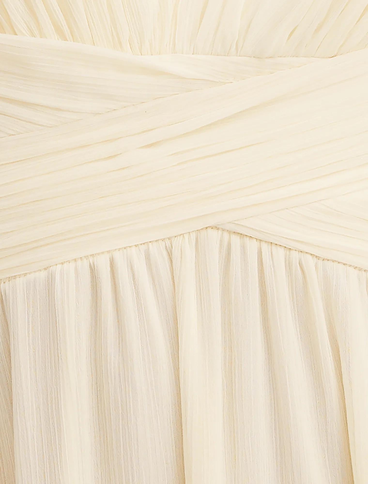 Selena Ruffle Shoulder Maxi Dress Lemon