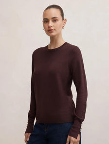 Katie Crew Neck Sweater Chocolate