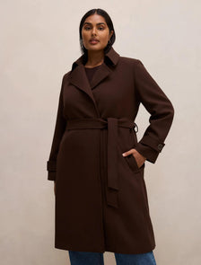 Tayla Curve Trench Coat Chocolate Mousse