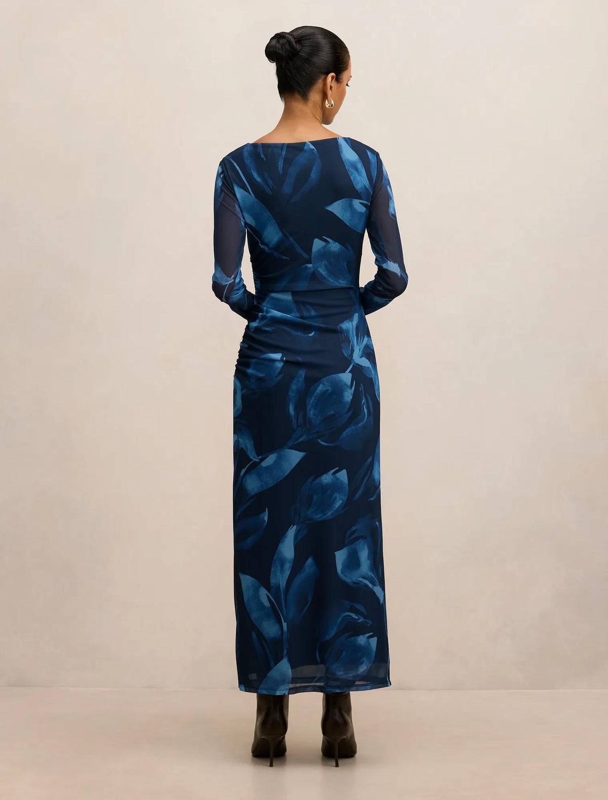 Alannah Petite Printed Midi Navy Barkly