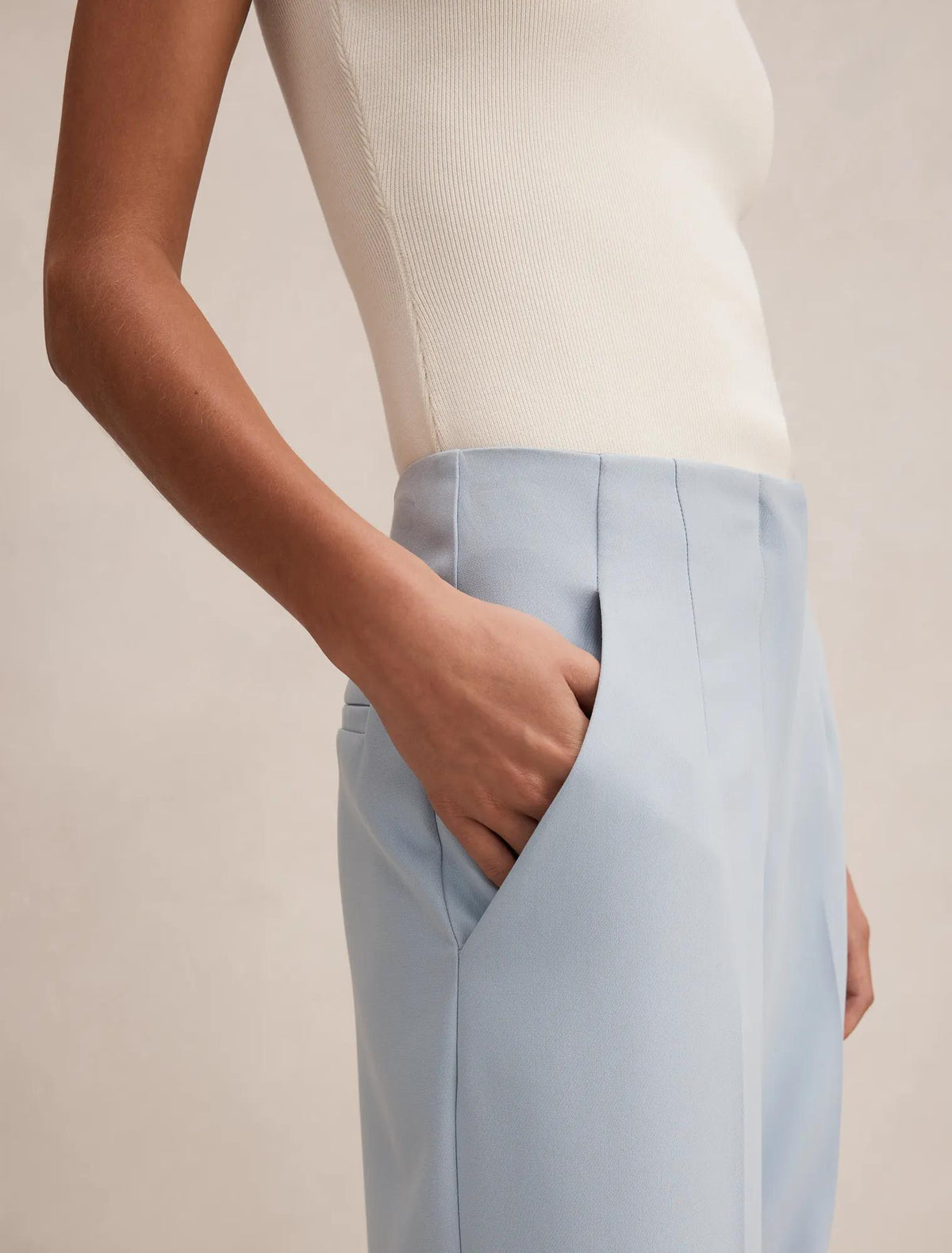 Lee Wide Leg Pants Sky Blue Suit