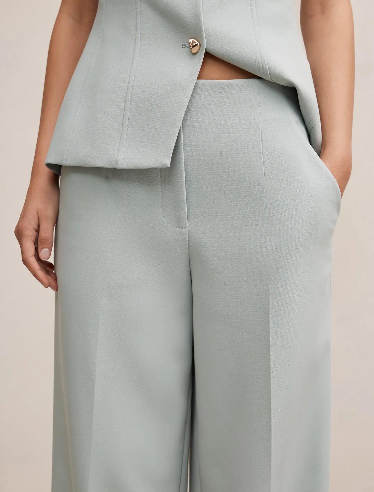 Lee Wide Leg Pants Hazy Aqua Suit
