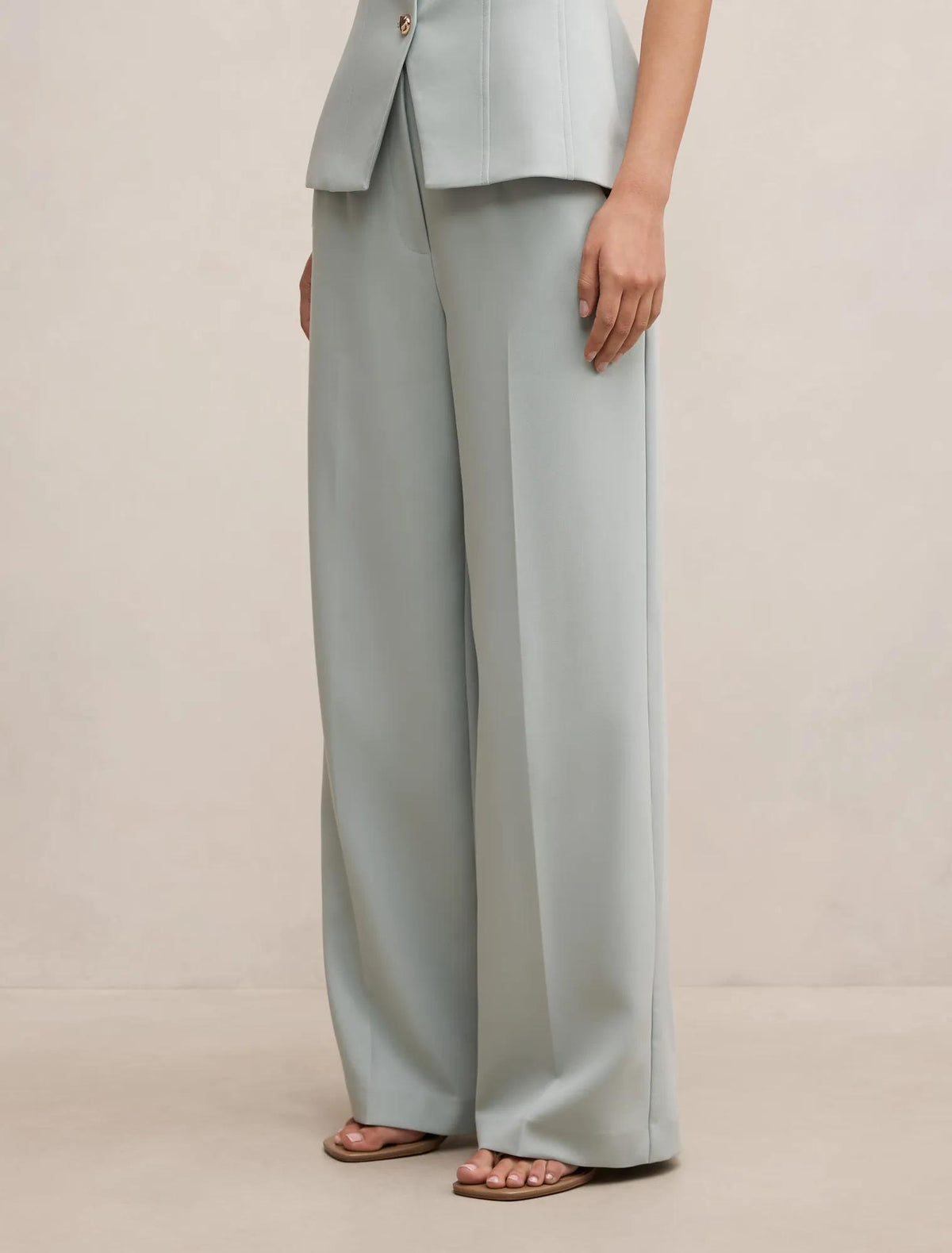 Lee Wide Leg Pants Hazy Aqua Suit