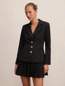 Lenora 2-in-1 Blazer Mini Dress Black