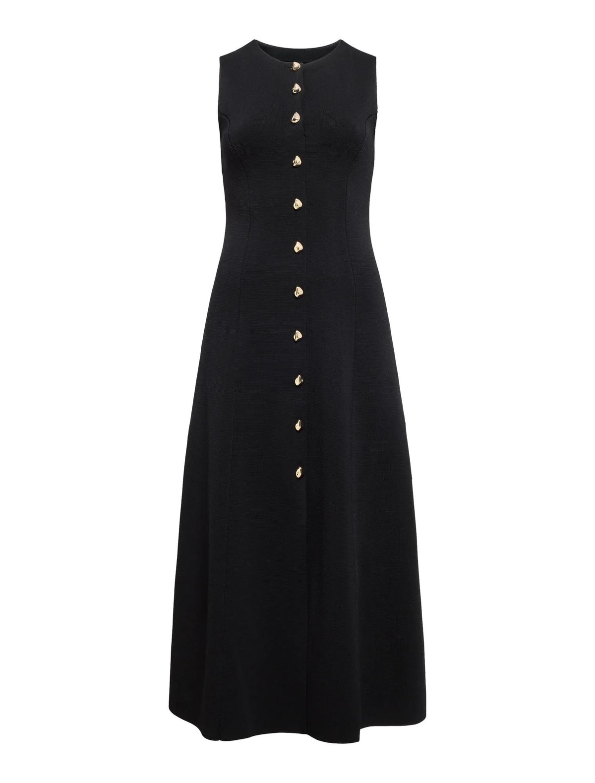 Lucienne Fit and Flare Knit Midi Dress Black_mannequin