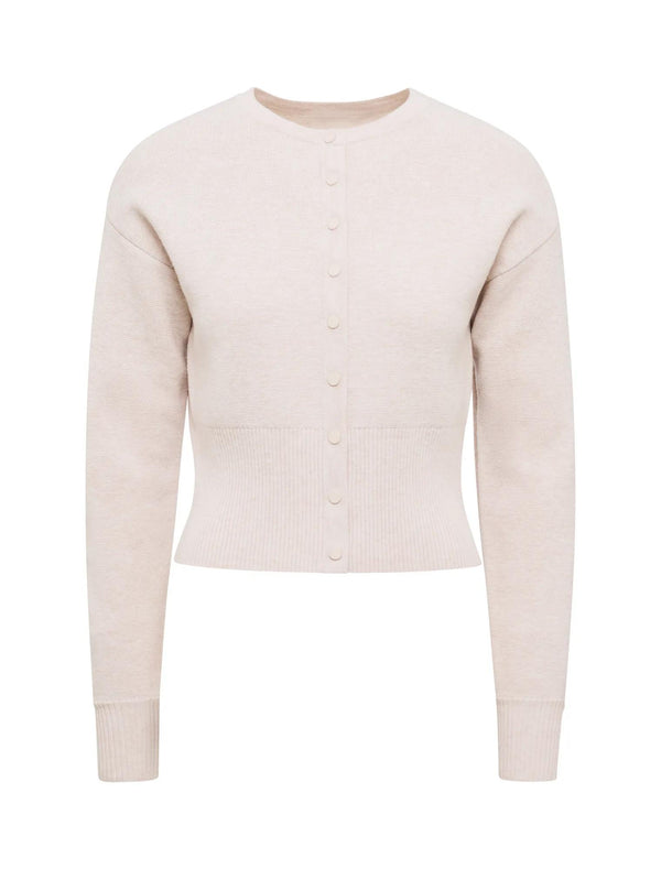 Lara Sculpted Cardigan Marled Oat_mannequin
