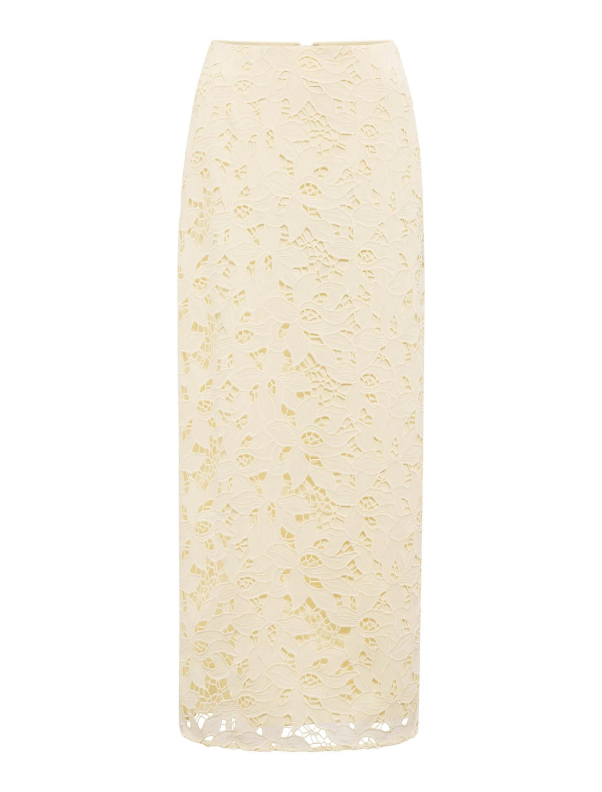 Andie Lace Maxi Skirt Soft Yellow co-ord_mannequin
