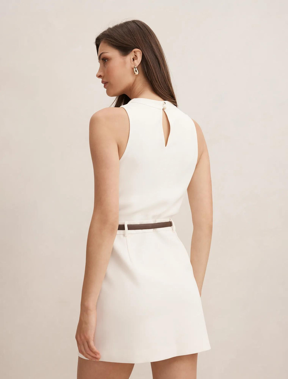 Delaney Cowl Neck Mini Dress Classic Ivory