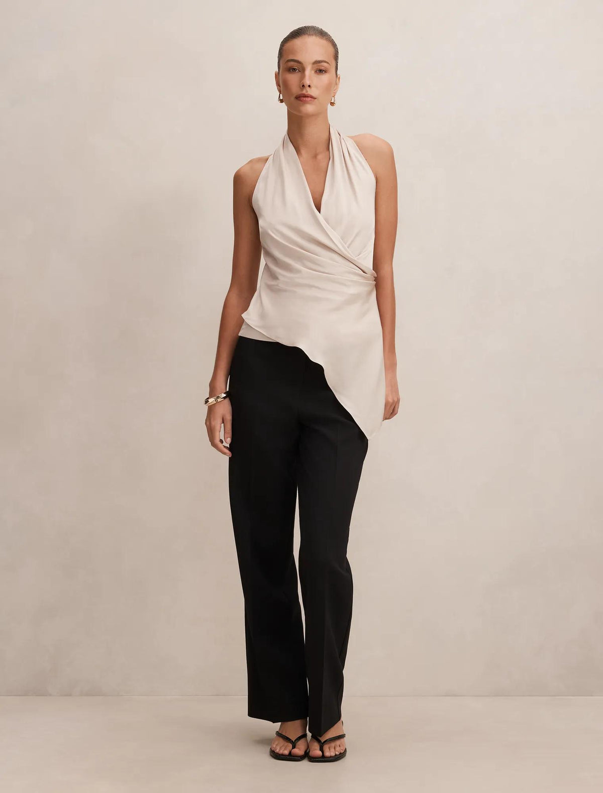 Isabella Drape Detail Top Champagne