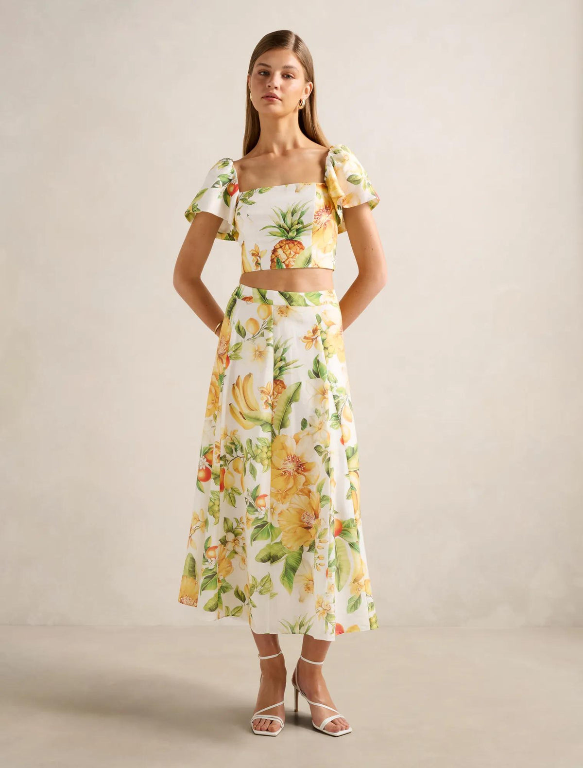 Alina Circle Midi Skirt Domenica Floral Co-ord