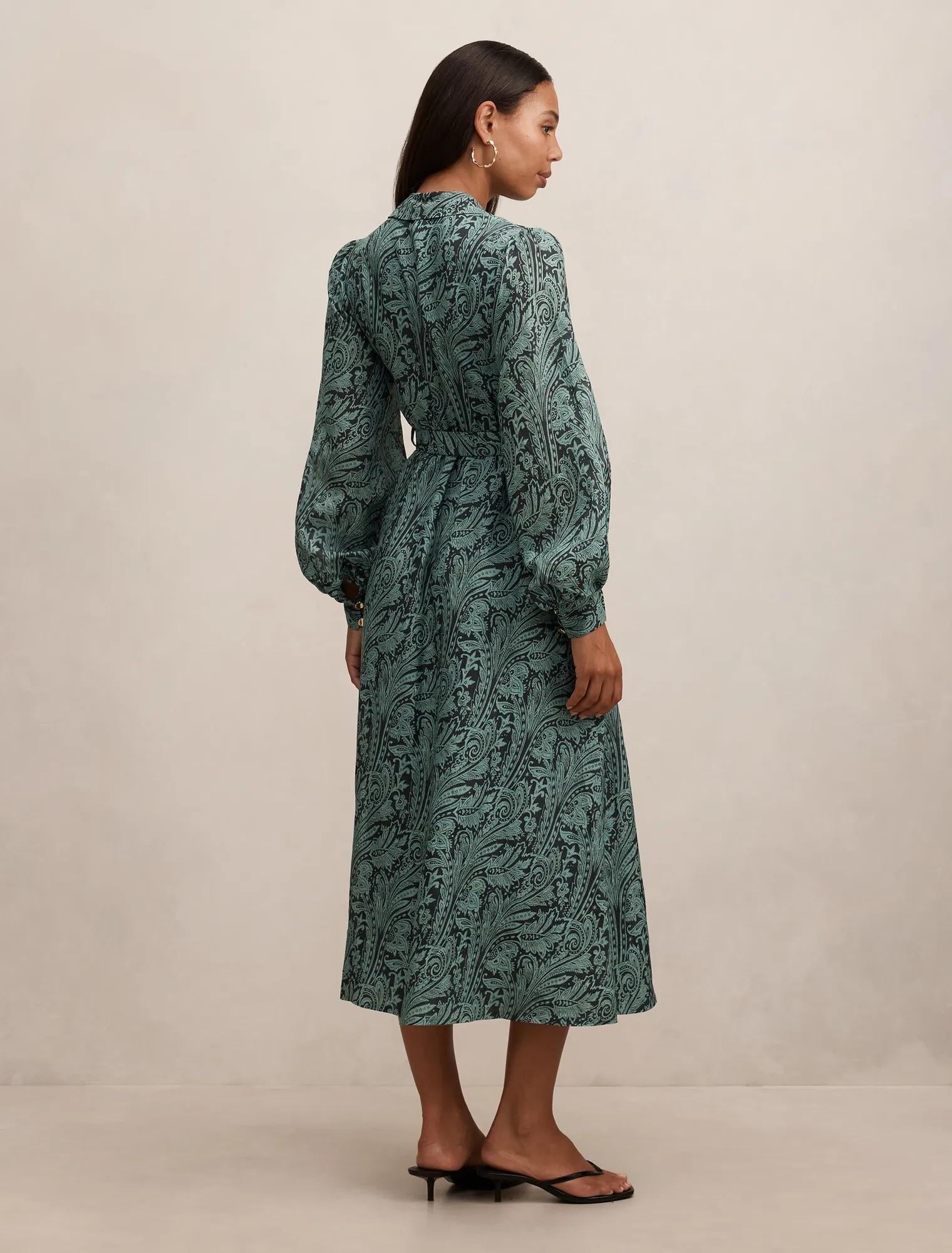 Hazel Shirt Midi Dress Nami Paisley