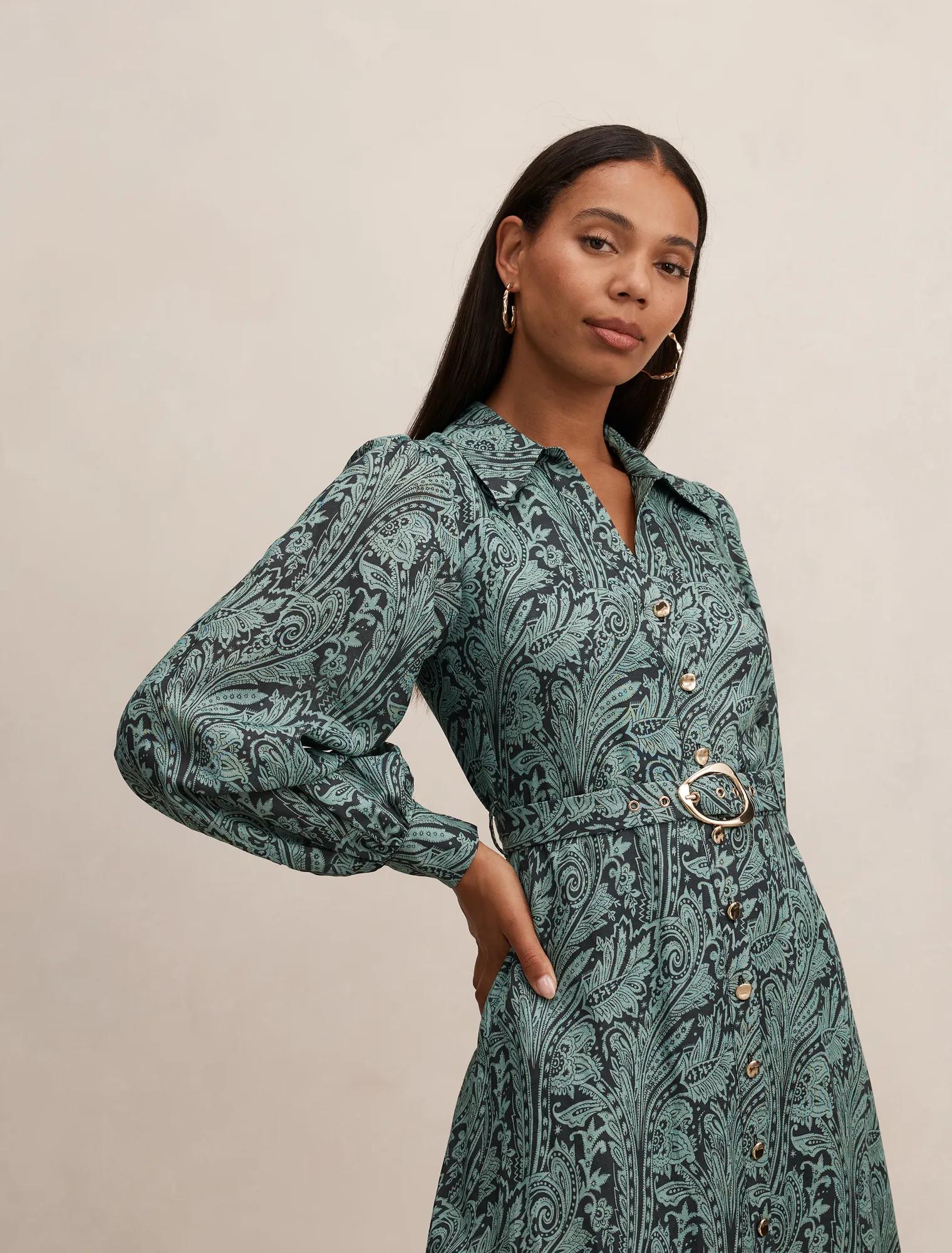 Hazel Shirt Midi Dress Nami Paisley