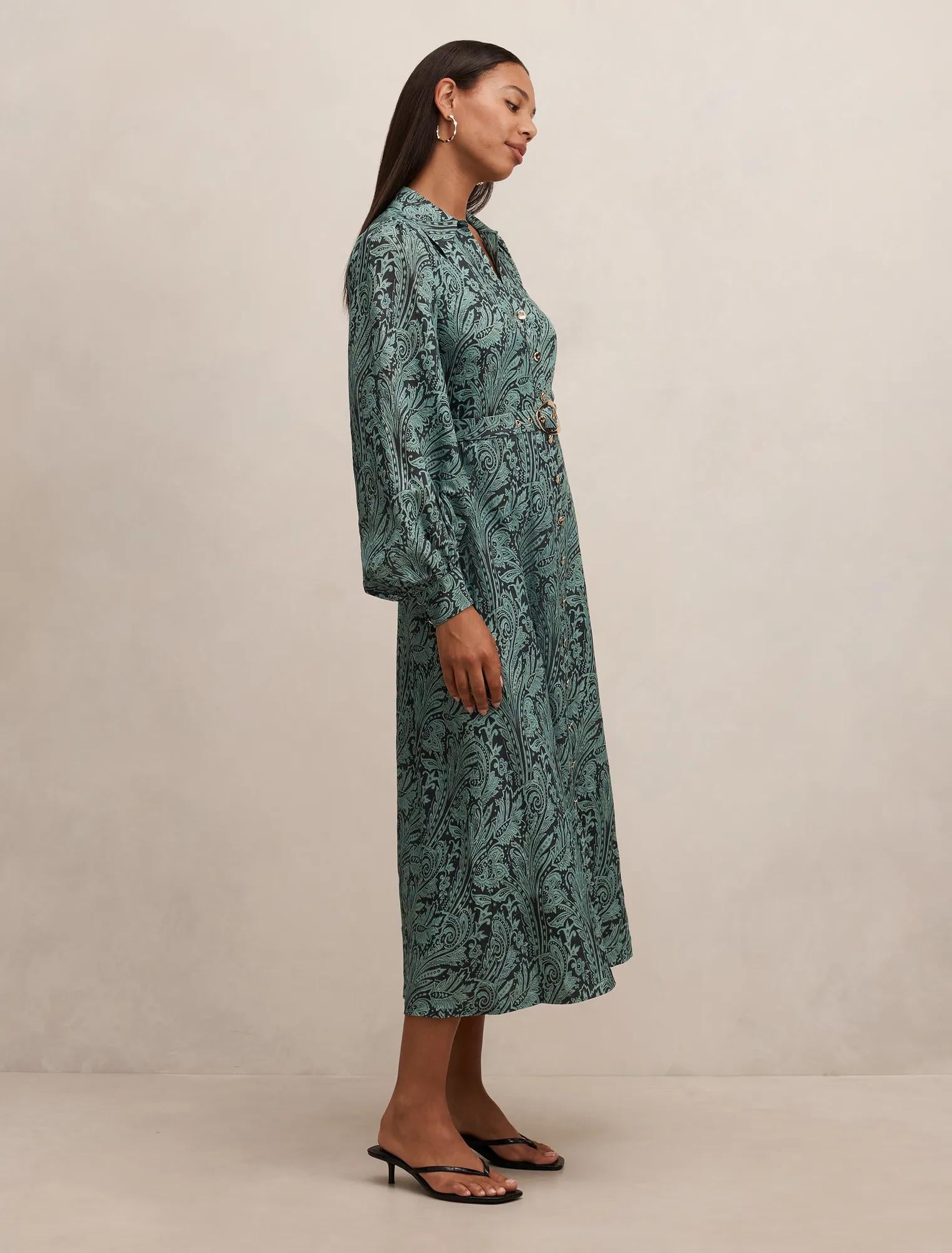 Hazel Shirt Midi Dress Nami Paisley