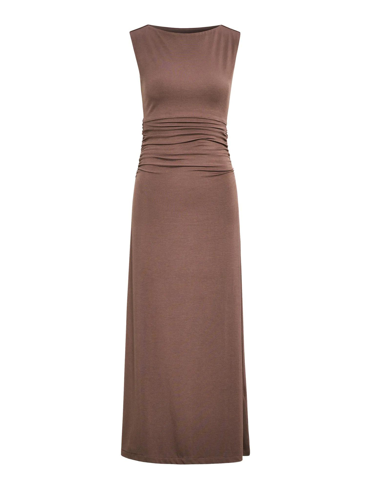 Jemima Ruched Jersey Midi Dress Earth_mannequin