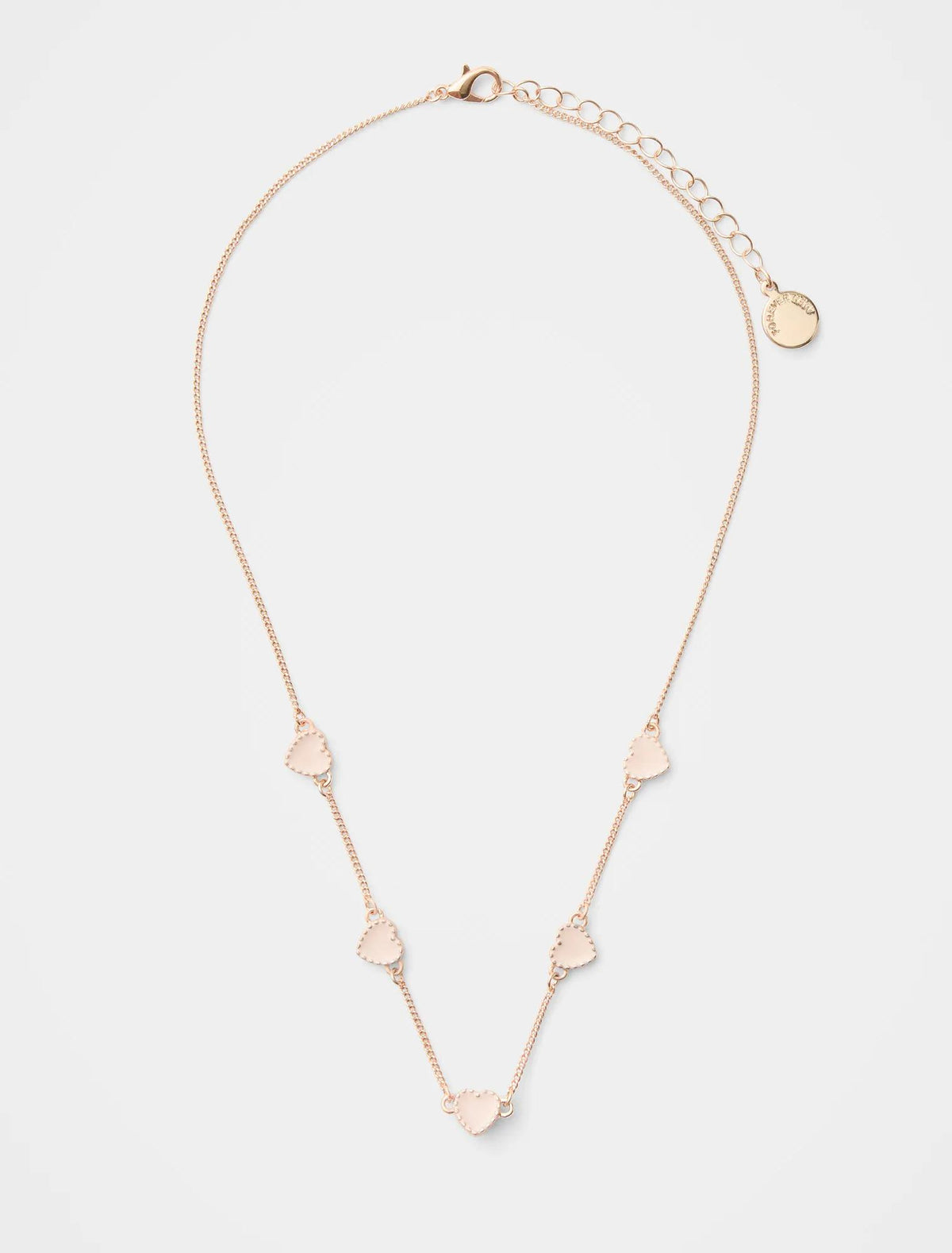 Harlie Heart Necklace Pink_mannequin