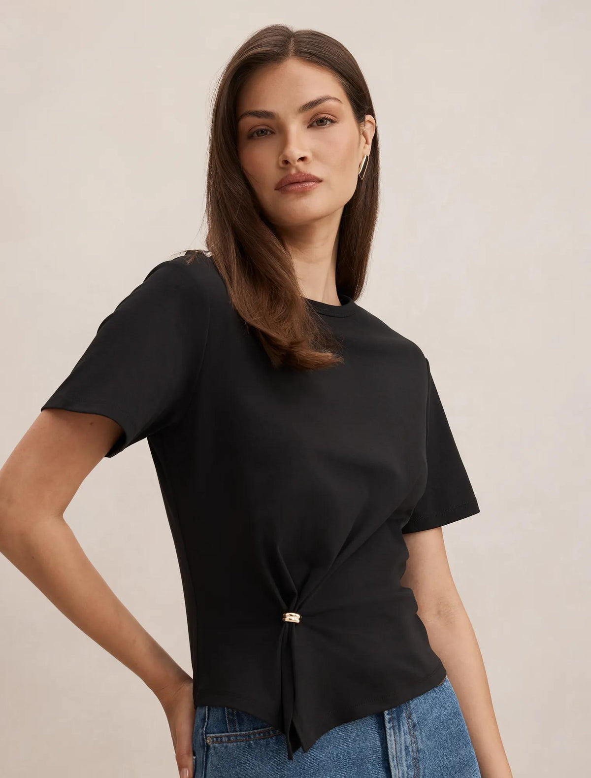 Lani Hardware Detail Tee Black