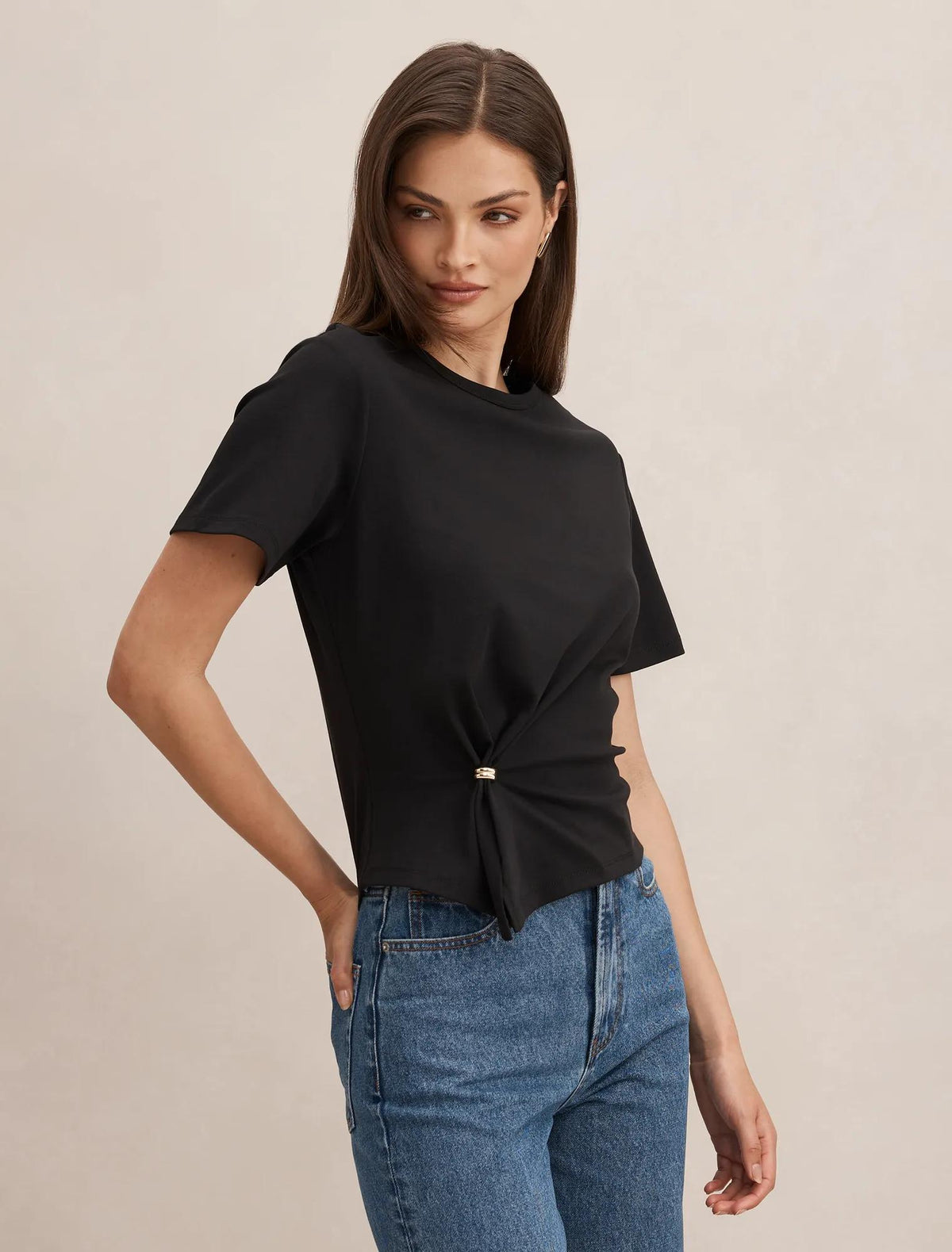 Lani Hardware Detail Tee Black