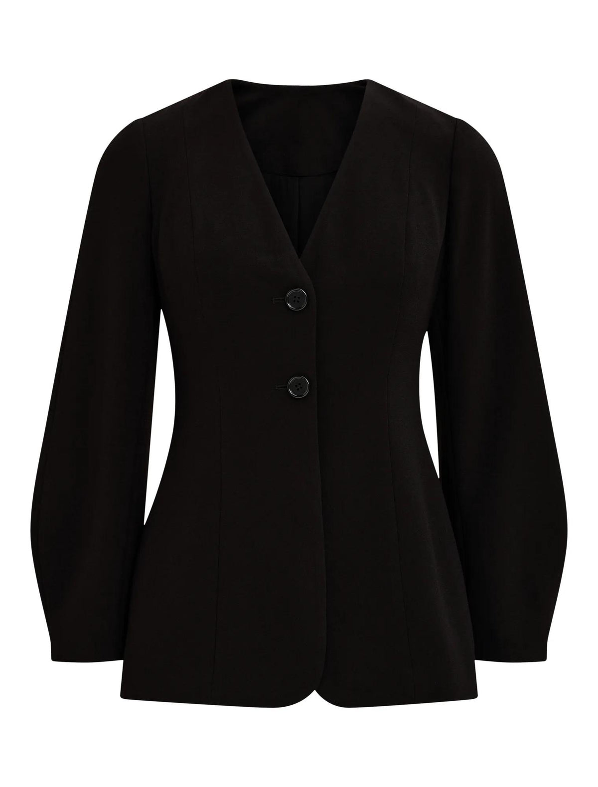 Lizzie Collarless Blazer Black Suit_mannequin