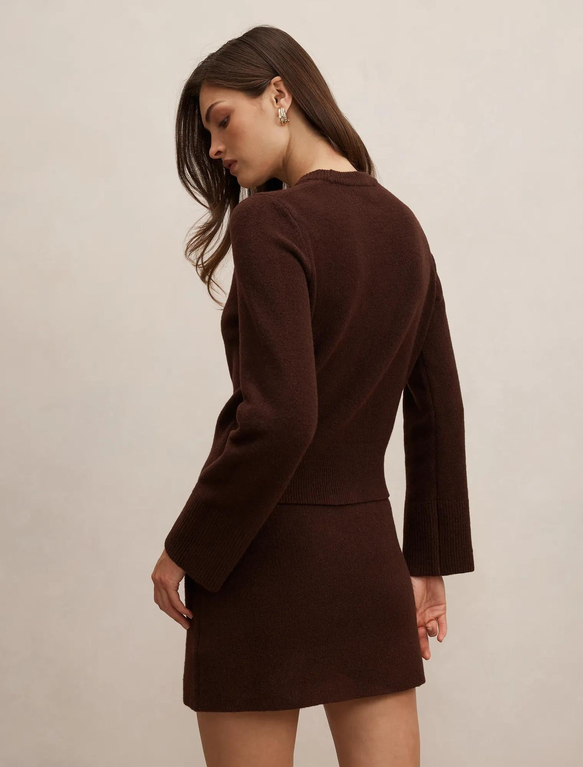Natalie Knitted Sweater Chocolate Co-ord