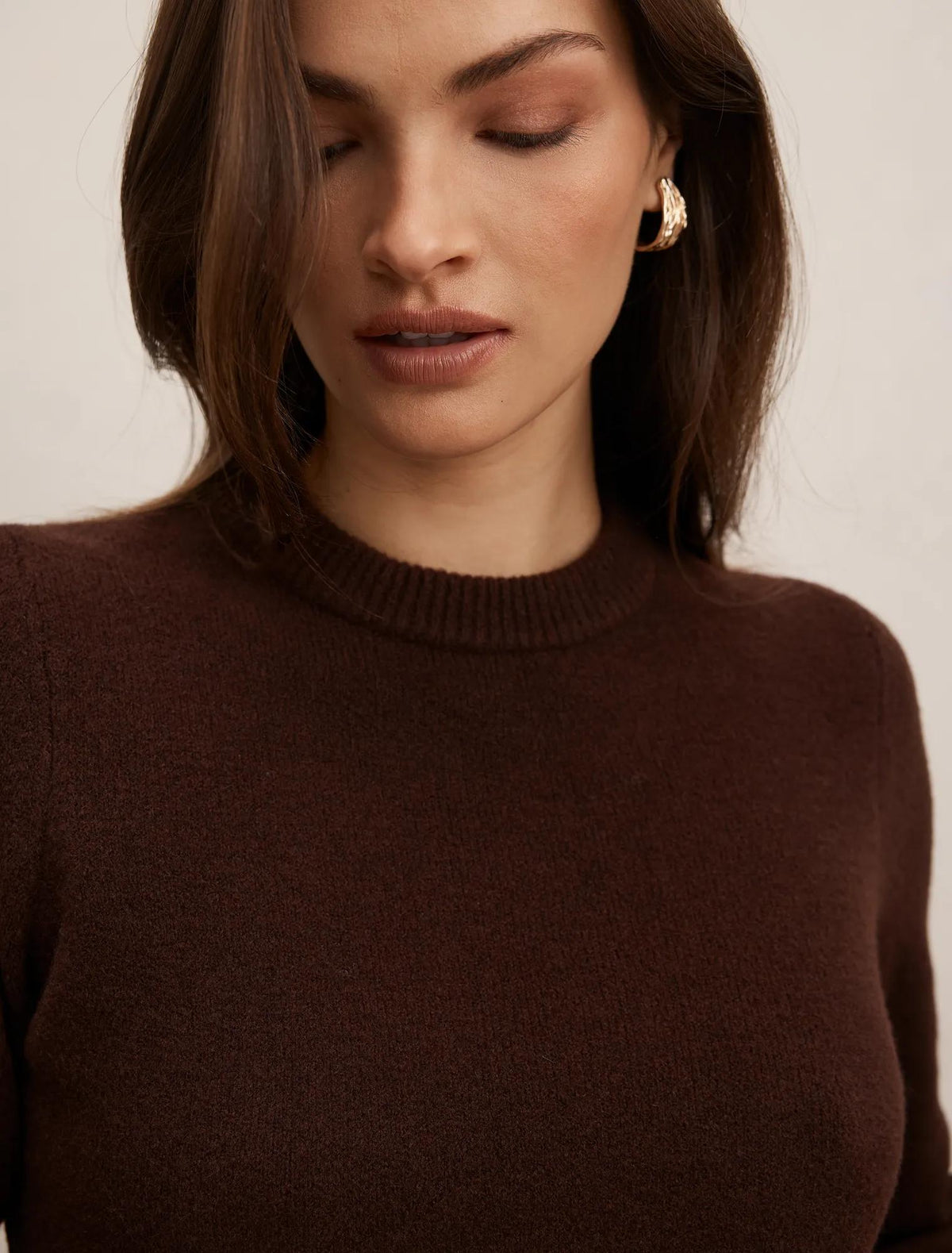 Natalie Knitted Sweater Chocolate Co-ord