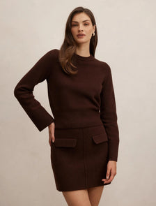 Natalie Knitted Sweater Chocolate Co-ord