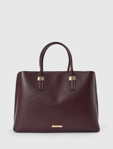 Kate Laptop Metal Detail Tote Bag Vintage Merlot