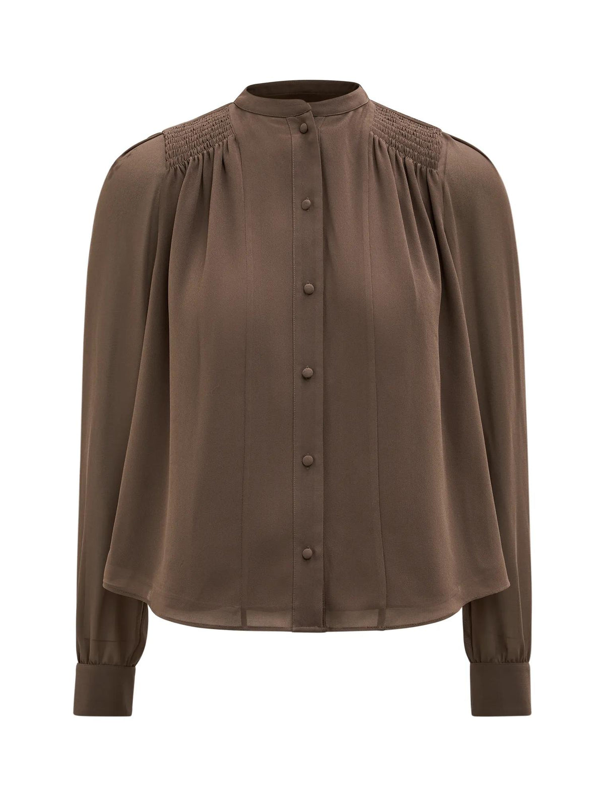 Rory Sheering Blouse Vintage Khaki_mannequin
