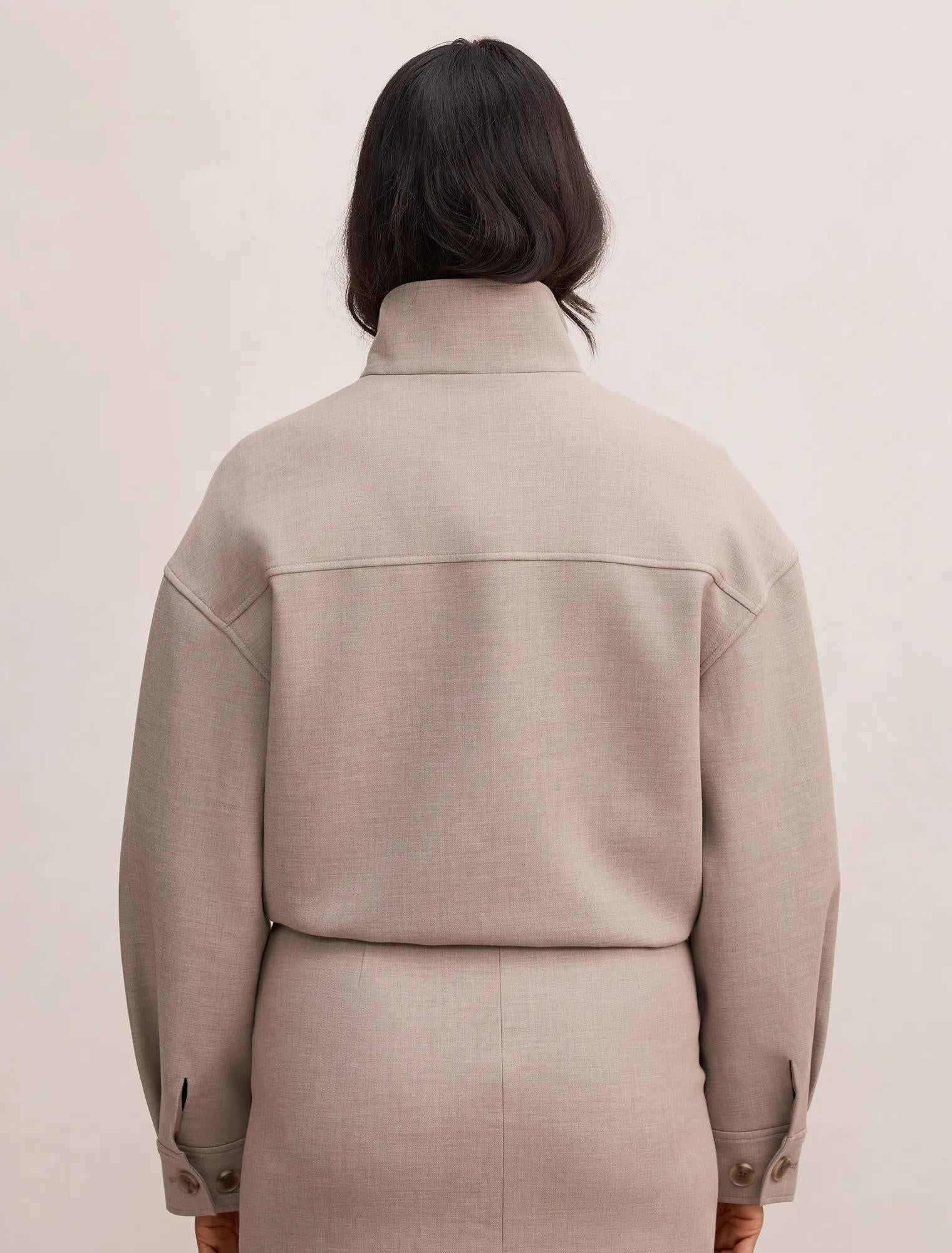 Maya Funnel Neck Jacket Neutral Set