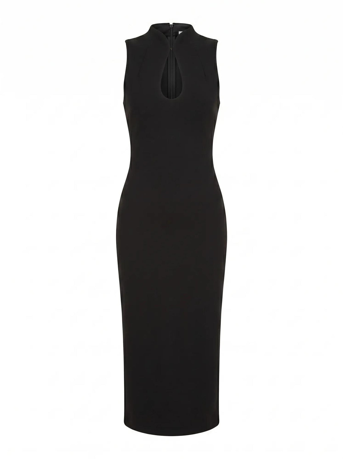 Frankie High Neck Keyhole Bodycon Black_mannequin
