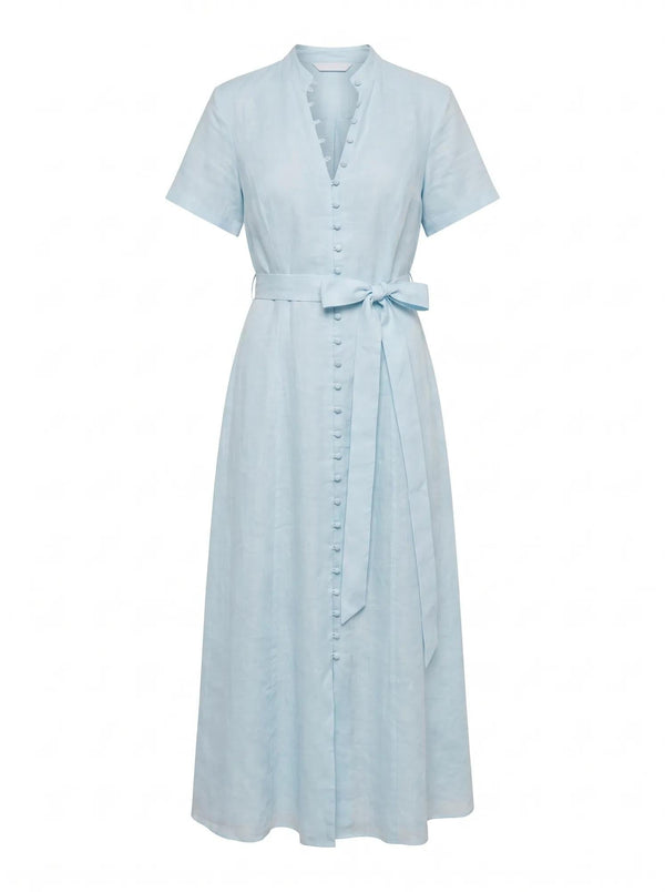 Therese Short Sleeve Midi Dress Seafoam Aqua_mannequin