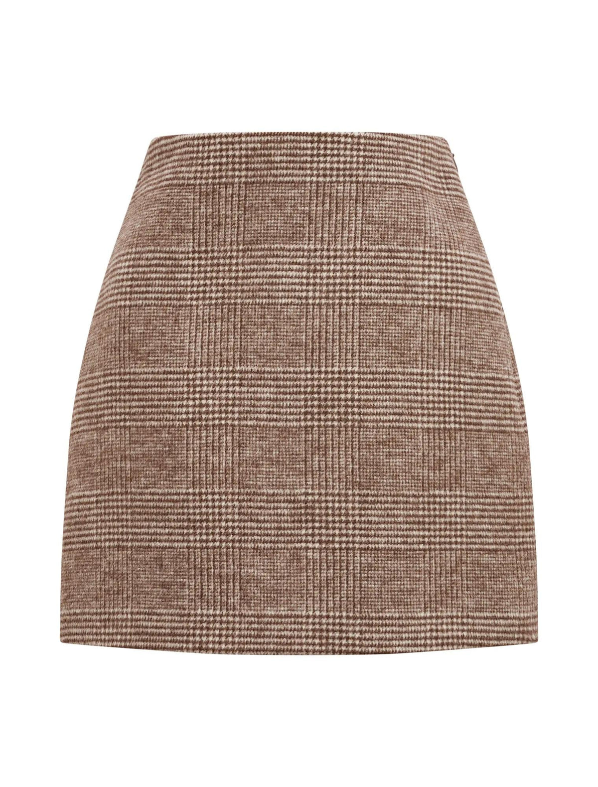 Molly Check Mini Skirt Mid Brown Check Set_mannequin