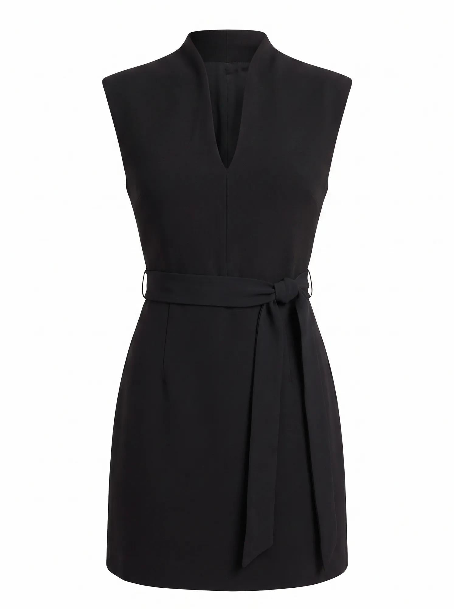 Rory Structured Tie Mini Dress Black – Forever New