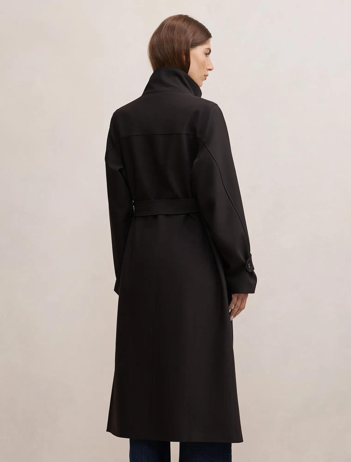 Florence Funnel Neck Trench Black