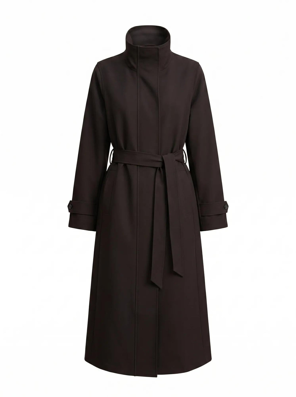 Florence Funnel Neck Trench Black