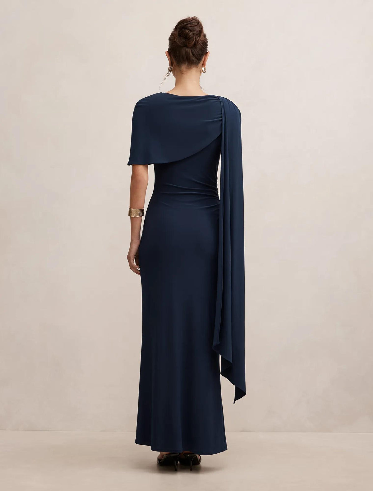 Kosa Cape Scarf Maxi Dress Ink Navy
