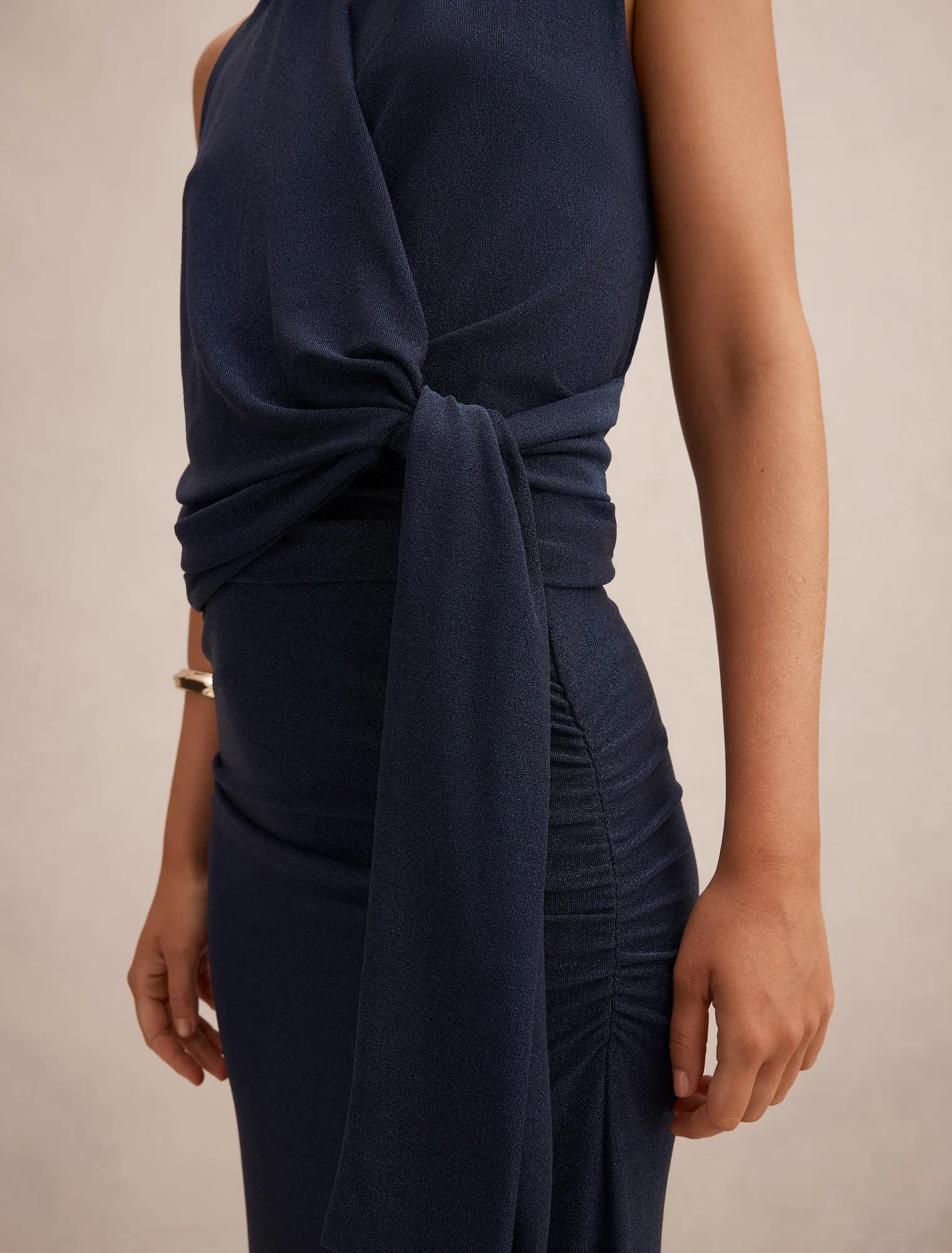 Gianna Wrap Halter Top Deep Blue Co-Ord