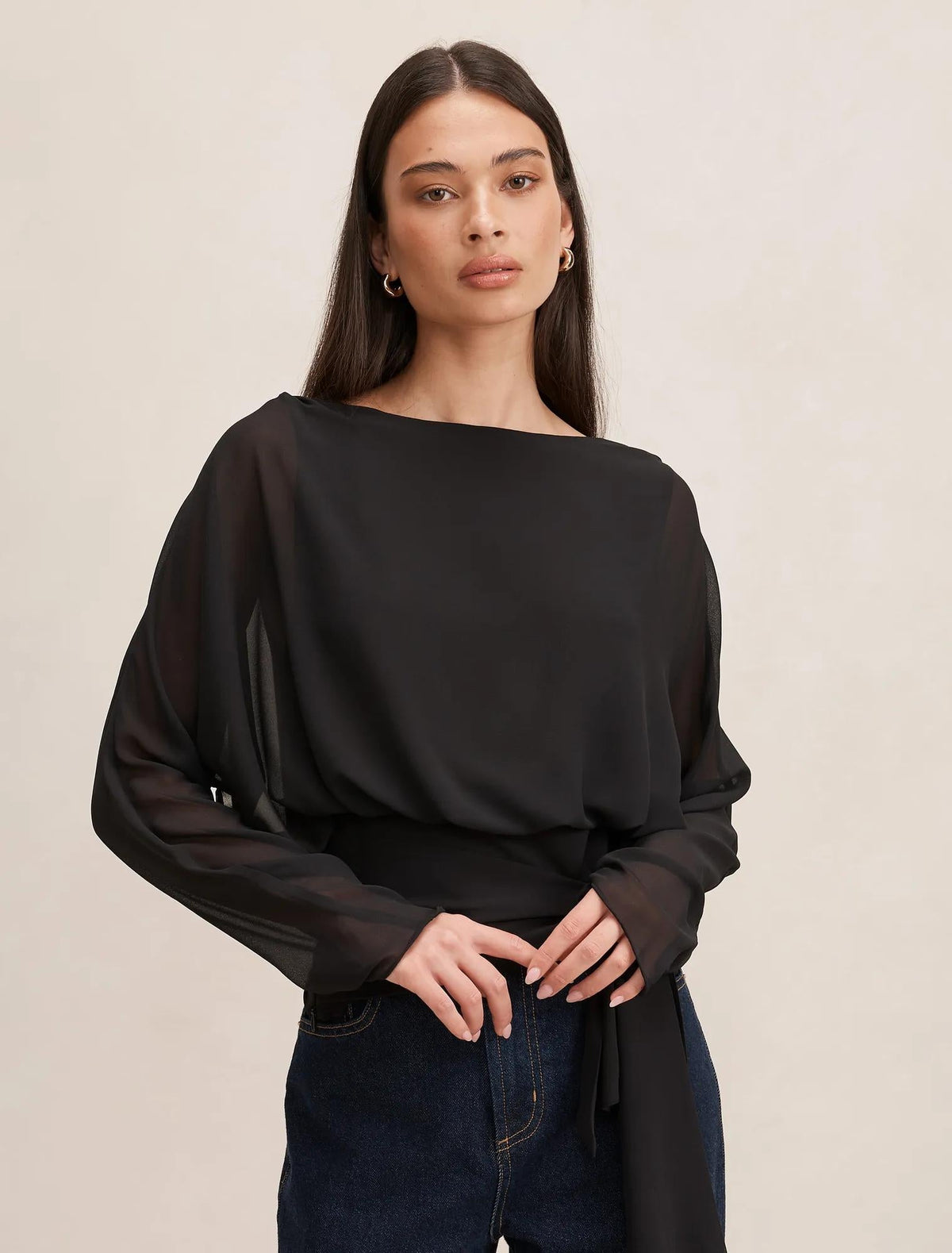 Jessie Batwing Top Black
