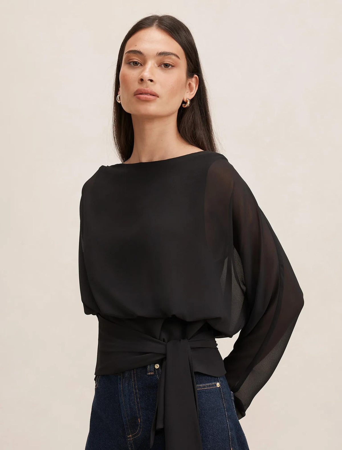 Jessie Batwing Top Black