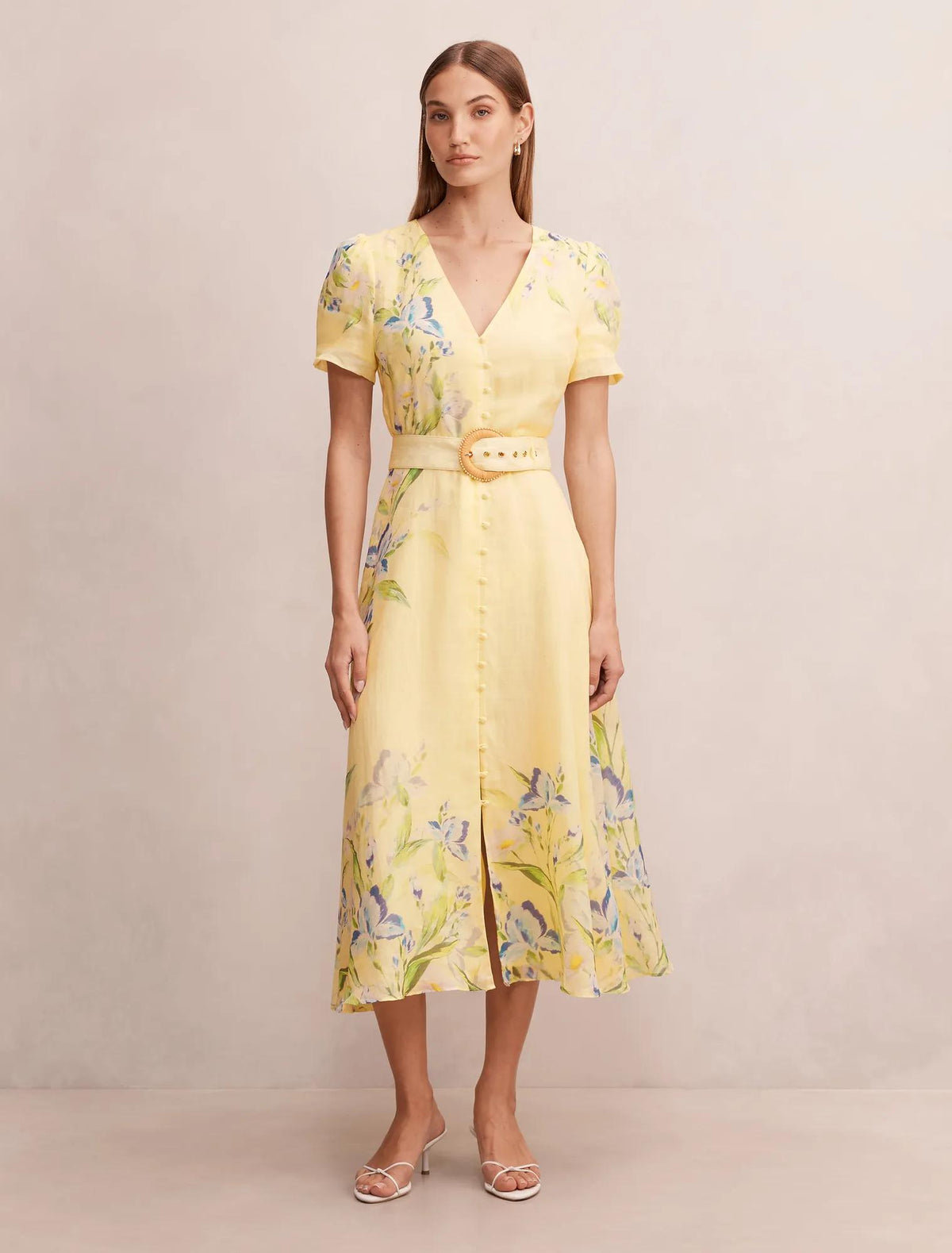 Calissa V-Neck Short Sleeve Midi Light Halifax Floral