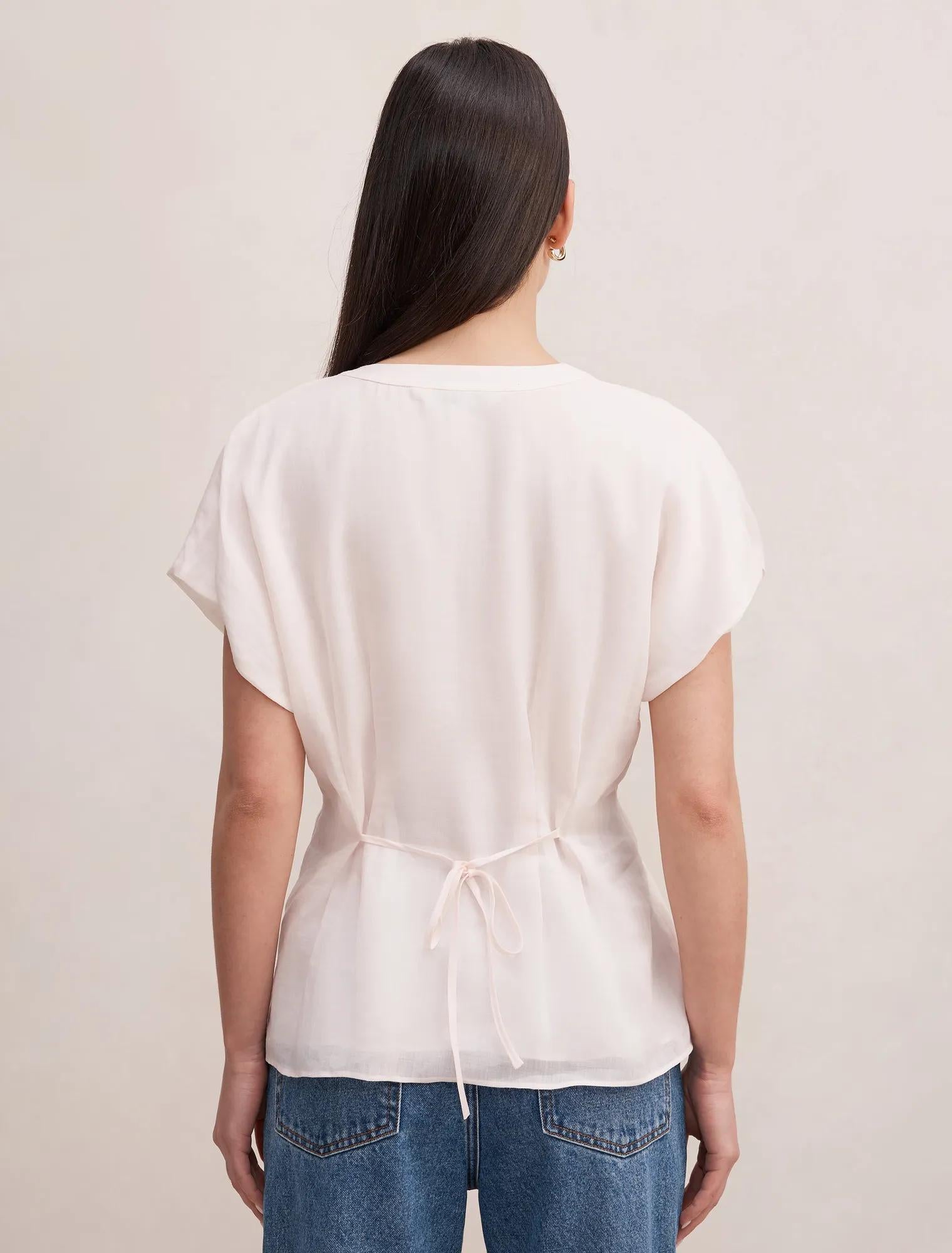 Jemma V Neck Blouse Rosewater Pink
