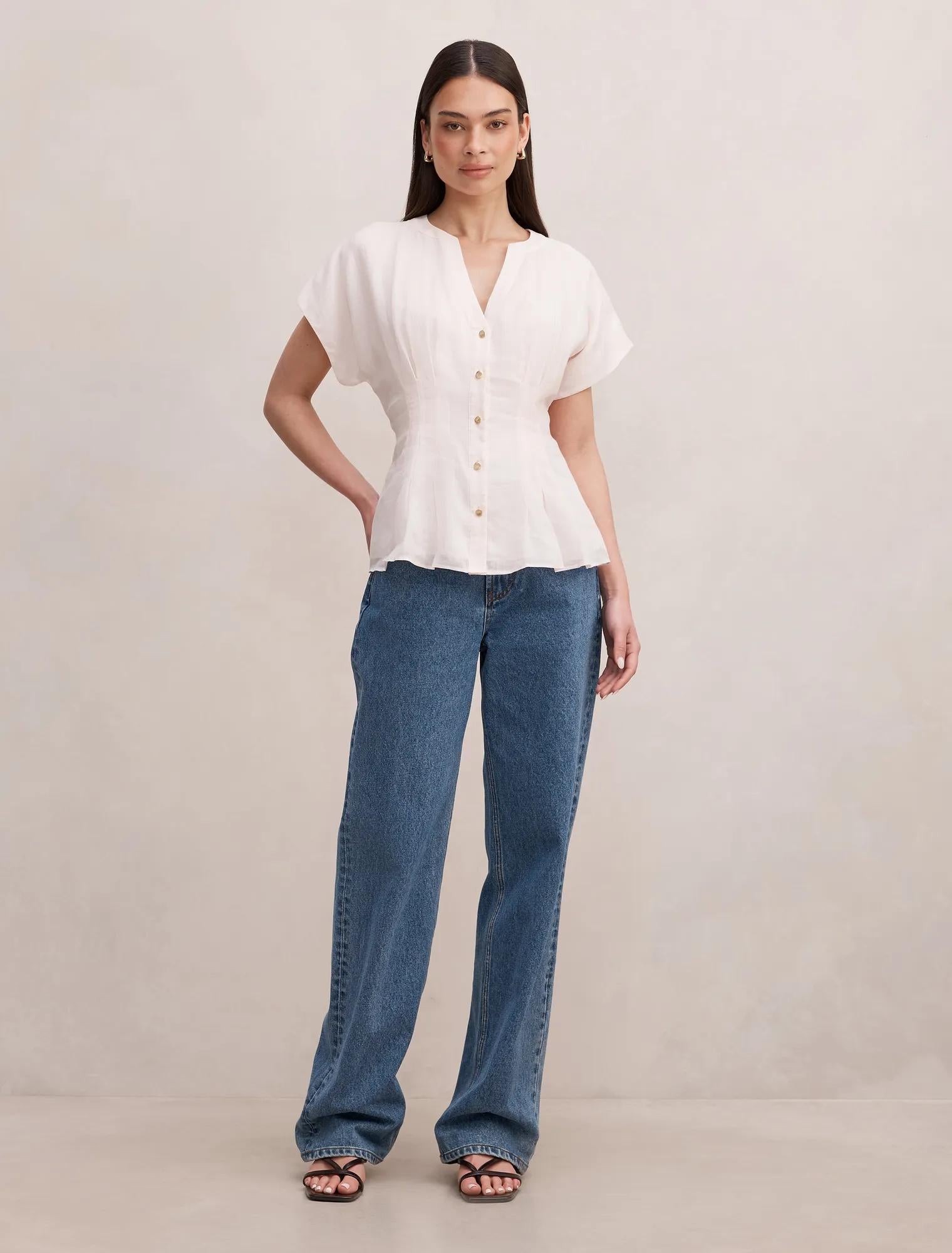 Jemma V Neck Blouse Rosewater Pink