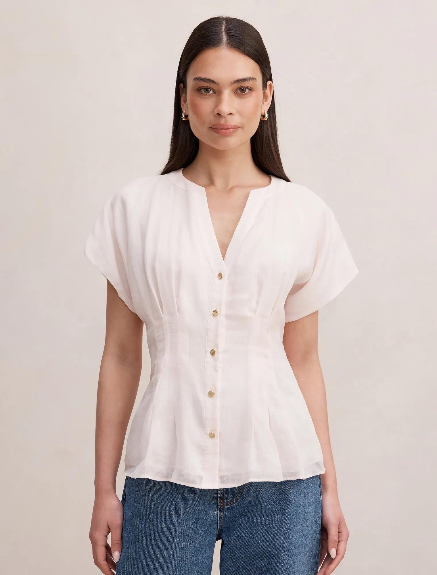 Jemma V Neck Blouse Rosewater Pink
