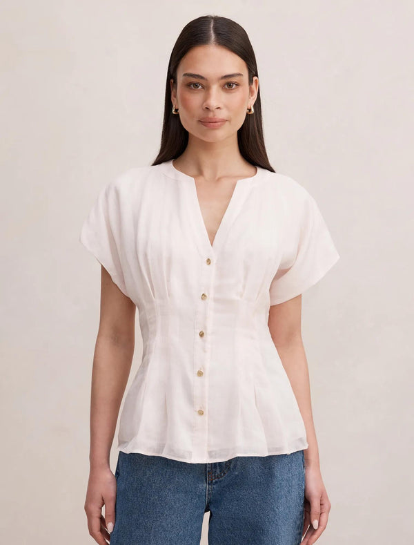 Jemma V Neck Blouse Rosewater Pink