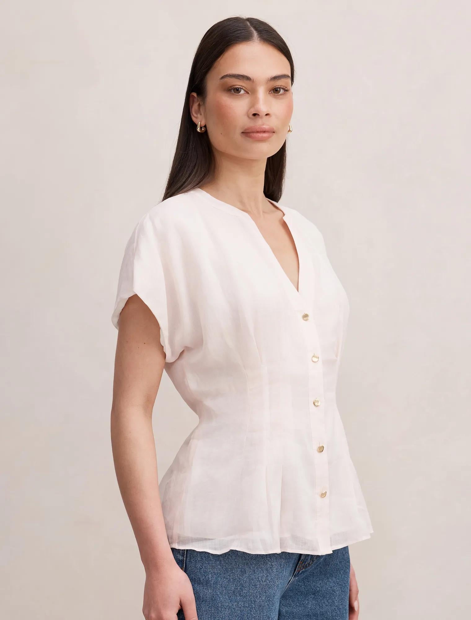 Jemma V Neck Blouse Rosewater Pink