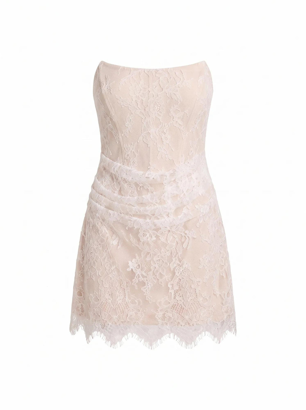 Brenna Corset Lace Mini Dress Ivory_mannequin
