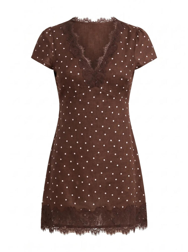 Lexi Lace Trim Linen Mini Dress Findon Spot_mannequin