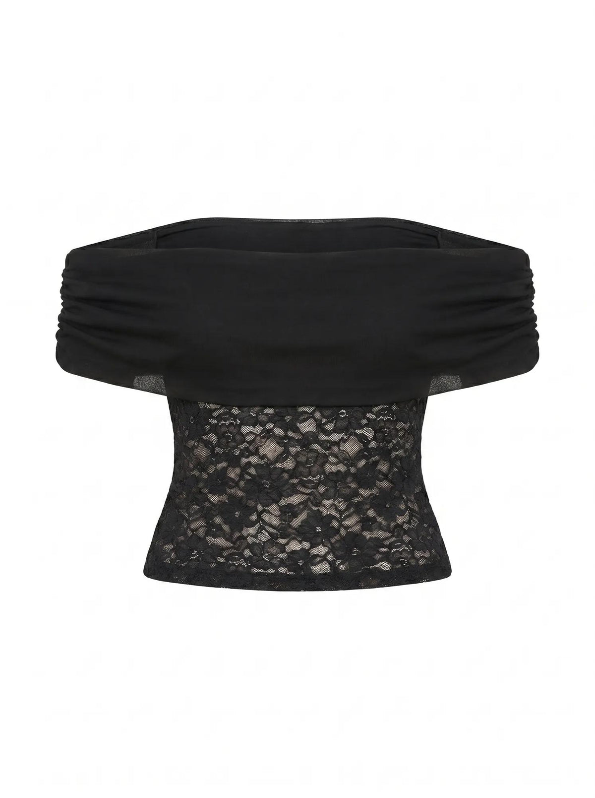 Lily Lace Bardot Top Black_mannequin