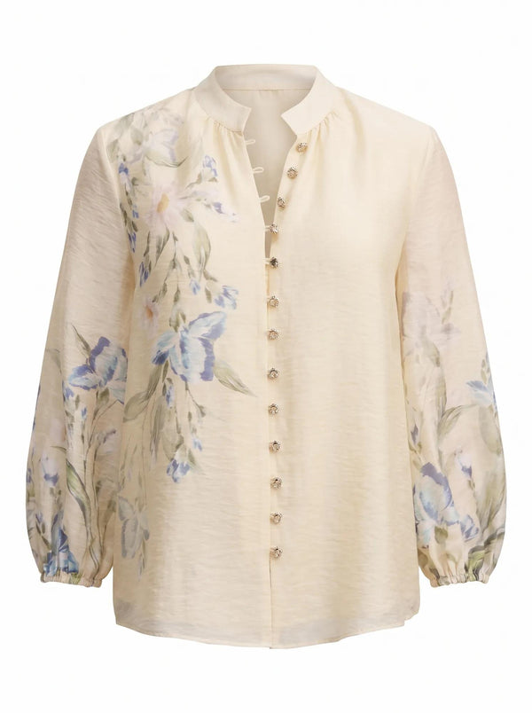 Dolly Placement Print Blouse Light Halifax Floral_mannequin