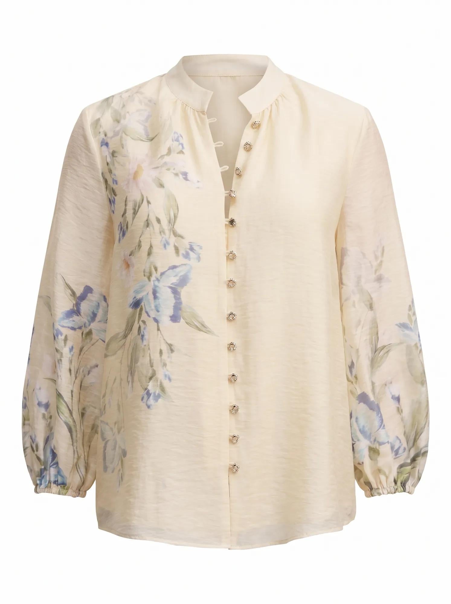 Dolly Placement Print Blouse Light Halifax Floral_mannequin